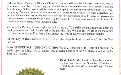 Governor Brown Issues Proclamation Declaring Day of Remembrance of the Yountville Shooting